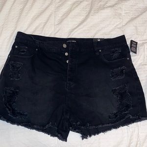 Size 16 Fashion Nova distressed high rise shorts
